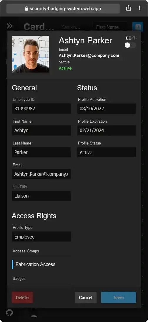Security Badging System preview #2