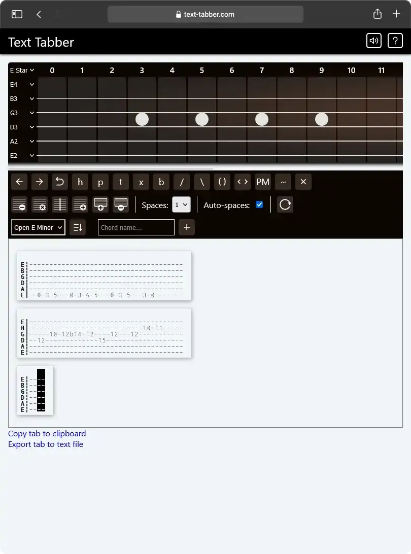 Text Tabber preview #3