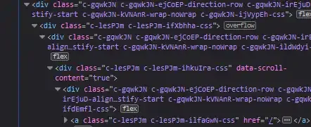 screenshot of Chrome DevTools inspector of a project styled with Stiches